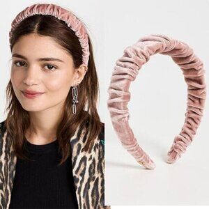 NEW Lele Sadoughi Velvet Ruched Kelly Headband Women's Pink One Size